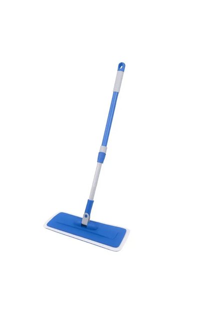 Microfiber Flat Mop With Telescopic Stainless Steel Handle 40cm- Blue