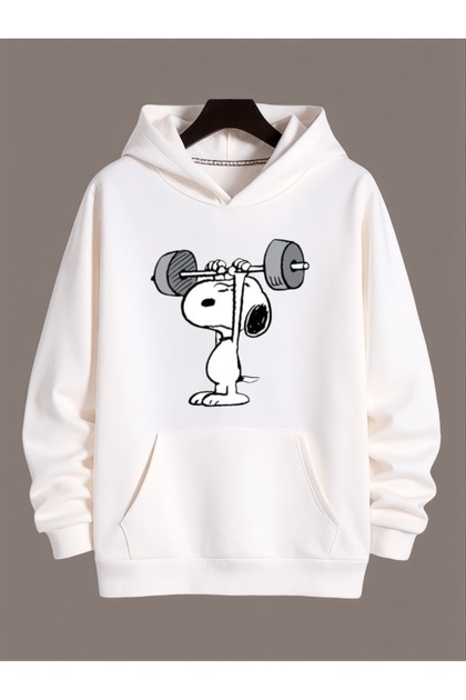 Unisex Snoopy Colorful Custom Printed Cotton Oversize Hooded Sweatshirt