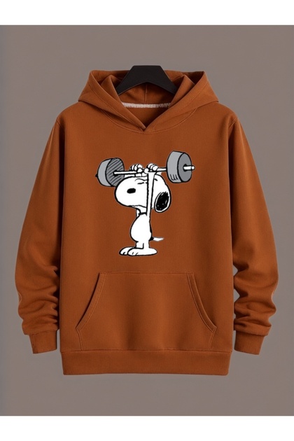 Unisex Snoopy Colorful Custom Printed Cotton Oversize Hooded Sweatshirt
