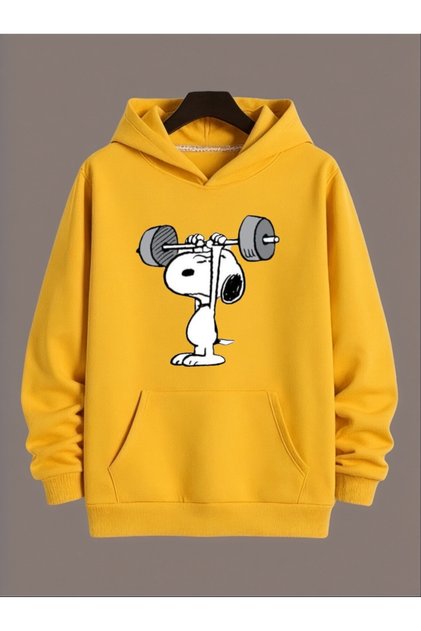 Unisex Snoopy Colorful Custom Printed Cotton Oversize Hooded Sweatshirt