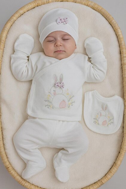 BYS BABY FASHION %100 Pamuk Yenidoğan Kız Bebek 10 Parça Hastane