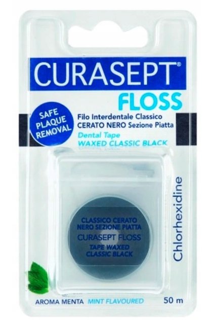 Ață dentară CURASEPT FLOSS neagră 50m 1 buc.