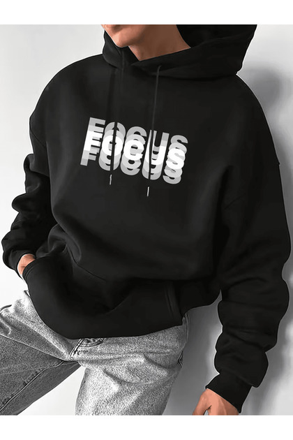 Men's'Focus' Printed Motion Effect Hoodie