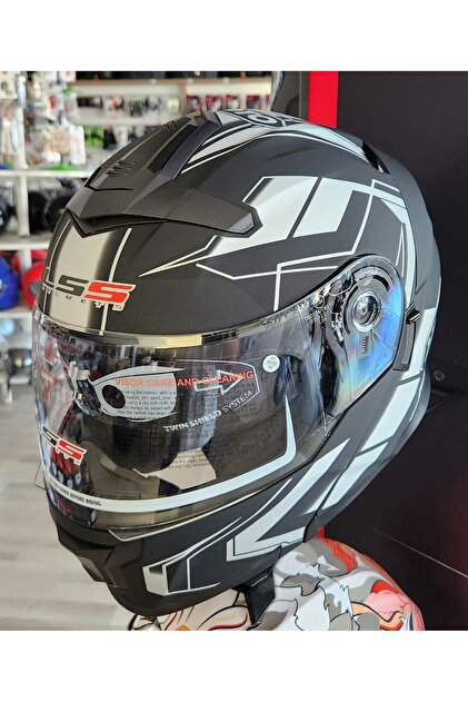 KeskinMoto LS5 Çene Açılır Güneş Gözlüklü Kask Siyah-Gri - Fiyatı