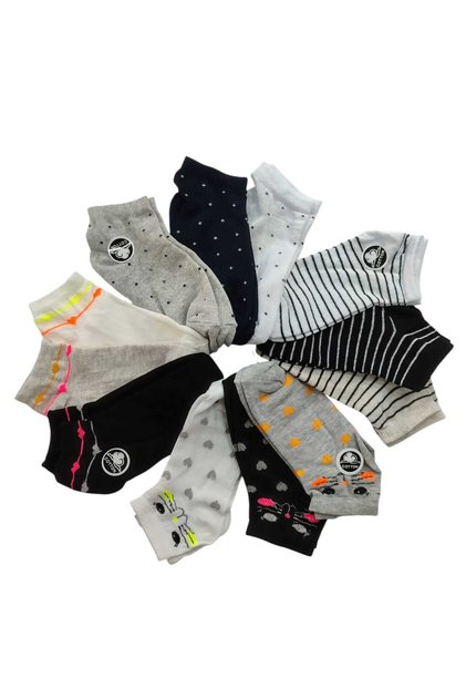 Women's Mixed Color and Pattern 12 Pair Booties Socks (the Pattern and Colors May Vary)