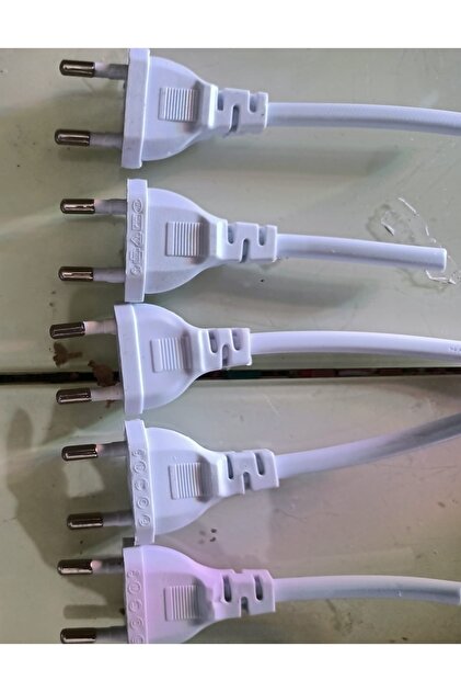 ERBAY 5 Adet Topraksız Erkek Fiş Fabrika Baskılı 5cm Kablo