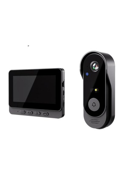 Wireless WiFi Video Doorbell – 2-Way Intercom, Night Vision, IPS Screen, TF Card, Low Power Use