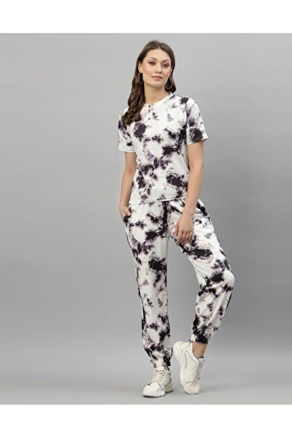 Grey and White Dye Co-Ords Set Slim Fit