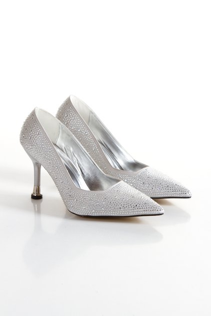 Stone-Set Evening Dress Closed-Toe Shoes