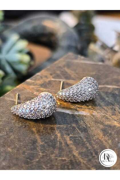Glow Earrings – Gold Kaplama Zirkon Detaylı Damla Kadın Küpe (KOD-314)