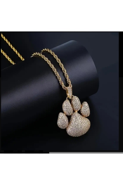 Yiwu 1Pc Hip Hop Ice Dog Paw Cubic Zirconium Ice Crystal Bear Claw