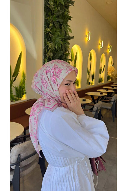 Flora Desen Eşarp - Fuşya