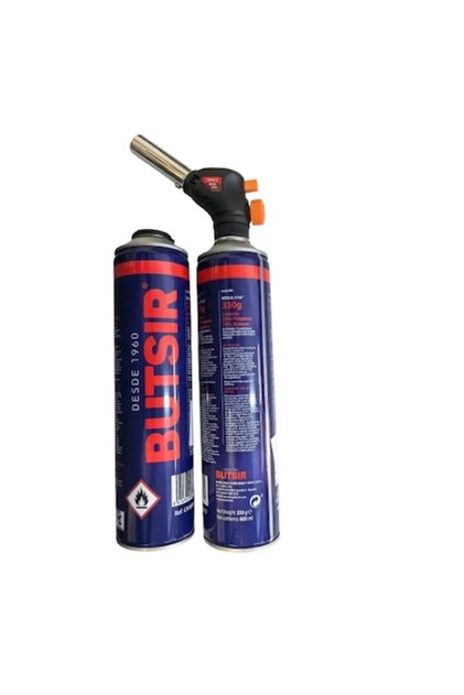 Arzator butelie, cu aprindere piezo si 2 butelii gaz 330 g