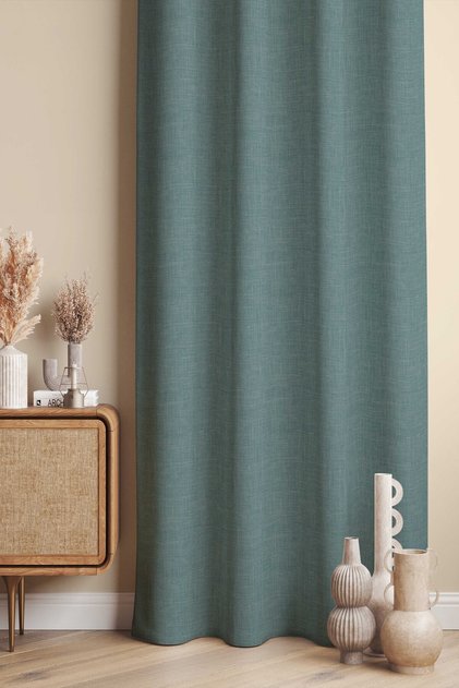 Fon Perde - Linen Look - Linen Look Digital Printed Suede Fabric - 140*280 cm
