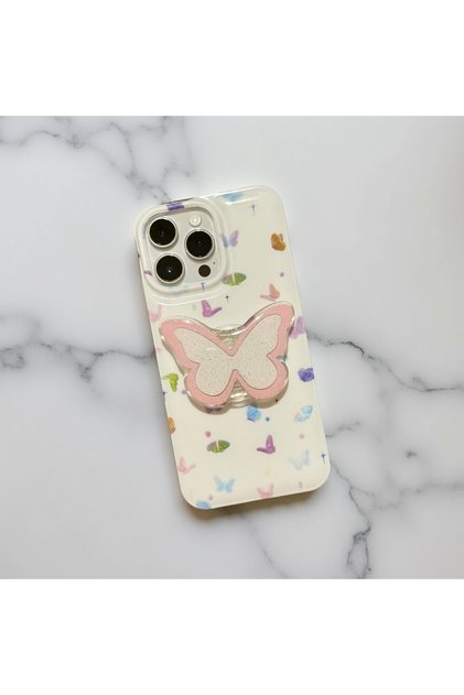 iPhone 11 (6.1 Inch) Compatible Stylish Patterned Slim Case with Popsocket Stand