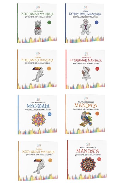 Çocuklar İçin Boyama Kitapları Seti 8 Kitap