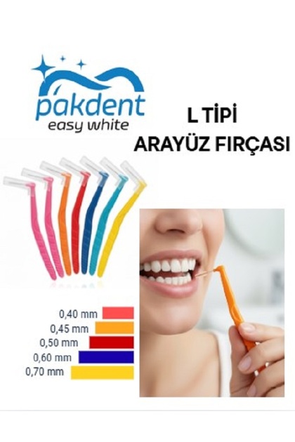 Arayüz Fırçası Diş Arası Arayüz fırçası L Tipi Diş Ara Fırçası 6 adet Kırmızı 0,50 mm
