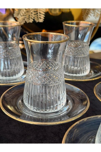 6 Personality Crystal Hand-Cut Gold Gilt Tea Set (Model2)