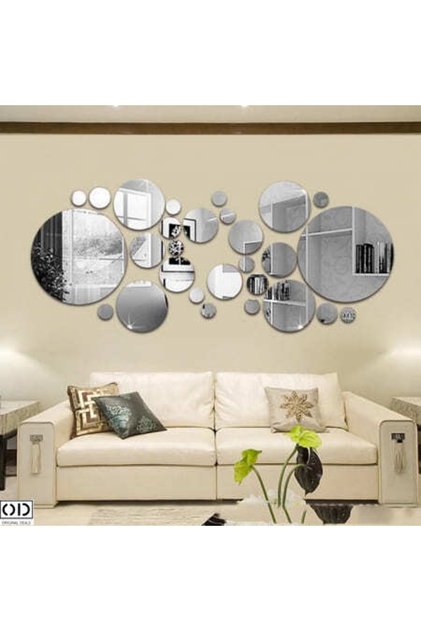Set 31 Oglinzi Acrilice din PVC, Autoadezive pentru Decorarea Pereților, Sfere