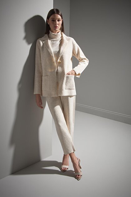 Tek Düğmeli Nopeli Triko Blazer Ceket 2526W001