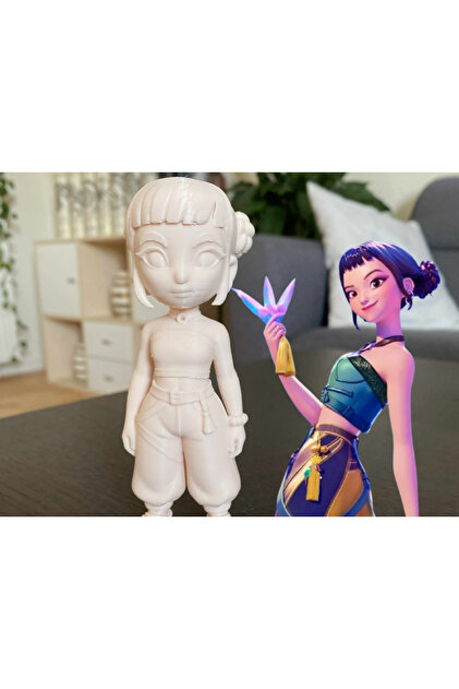 BellisiaHome KPOP Demon Hunters Tarzı Zoey Chibi – Boyanabilir