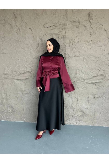 Birinci kalite Zara saten önü düğmeli gömlek