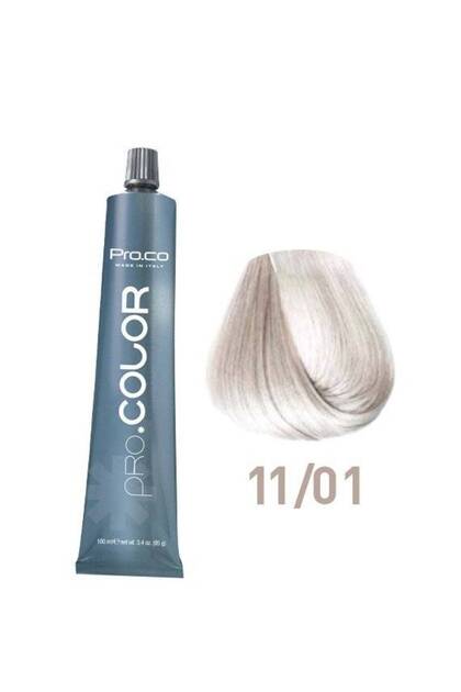 Vopsea de păr profesională PRO.COLOR 100 ml - Pro.Co - 11/01 Blond deschis super cenușiu