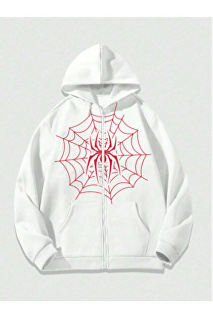 Gofeel Harajuku Street Oversize Siyah Kapüşonlu Spiderman Maske