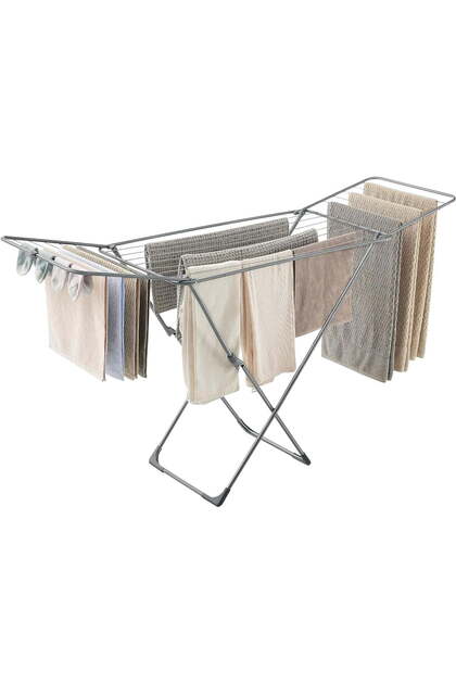 Clothes Drying Rack, Metal Laundry Drying Rack, Foldable, Space-Saving, Free-Standing Airer