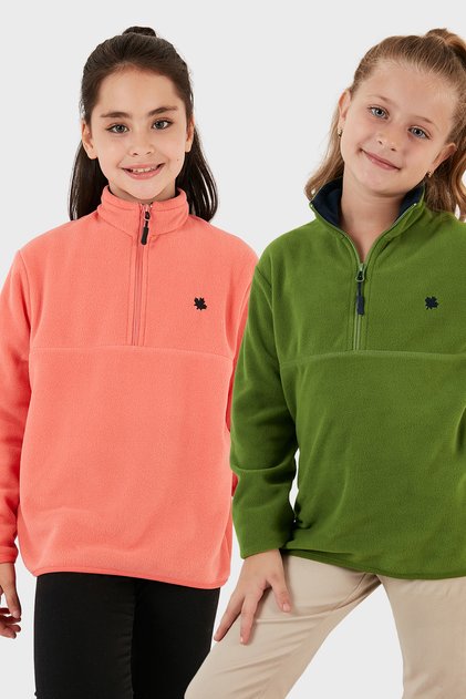 Soft Textured Zippered Stand Collar Ribbed 2-Pack Fleece Children's Polar 5905002S2