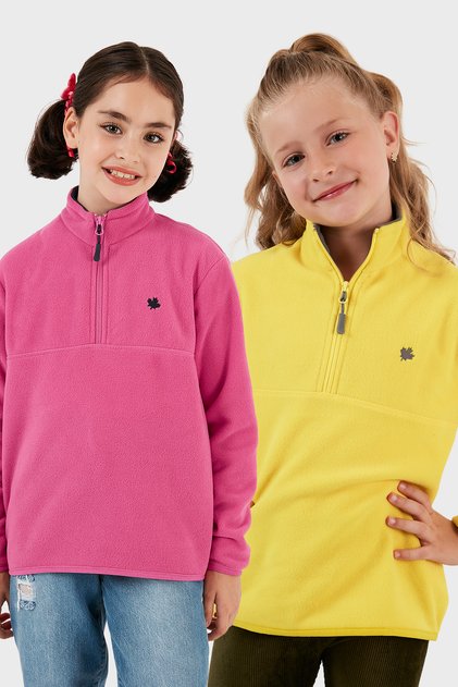 Soft Textured Zippered Stand Collar Ribbed 2-Pack Fleece Children's Polar 5905002S2
