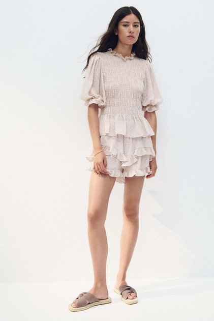 Frill-trimmed plumeti skort