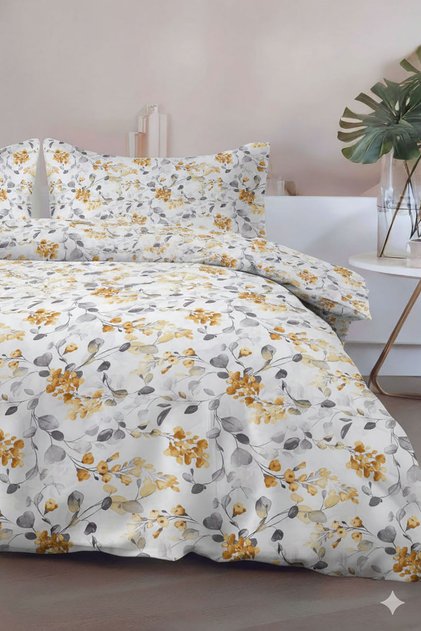 Bella Double 100% Cotton Duvet Cover Set - Gray