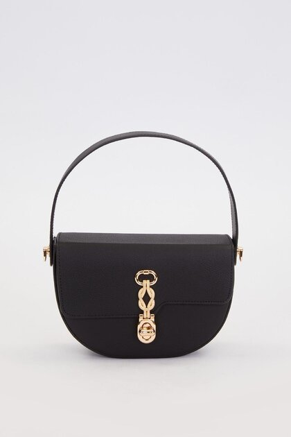 Black Cover Buckle Handbag