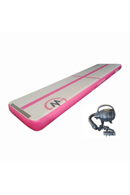Pistă acrobatică Airtrack MASTER 400 x 100 x 20 cm - gri-roz