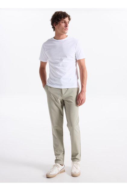 Lastikli Bel Normal Paça Jogger Bej Erkek Pantolon GU25MFW01010