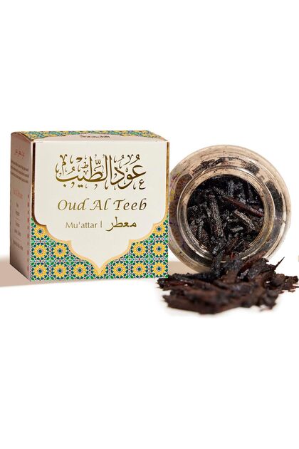 Oud Teeb Muattar Bakhoor by | 1 jar X 40 grams | Arabic Bakhoor Incense | Aromatic Wood Chips