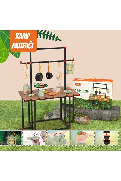 UZUNKAYA HOME Learning Fun Masalı Kamp Mutfak Eşyaları Seti Tam