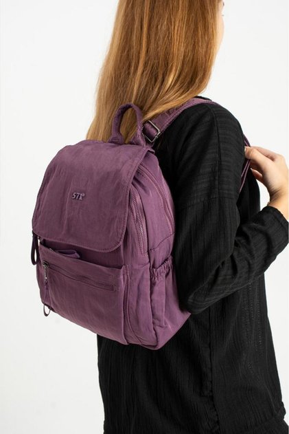 Women's Backpack Ultra Light Polyamide Fabric Daily Backpack with Waterproof Cover 29*27 cm