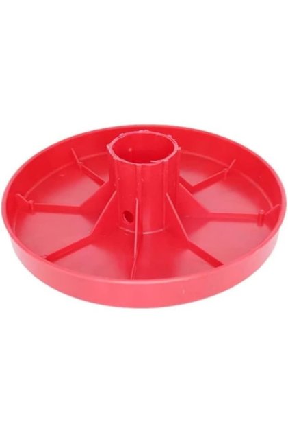 Large Outdoor Poultry Water Dispenser Base, Weather-Resistant Plastic, Red