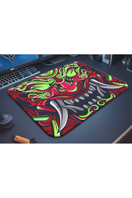 urzuva Infernal Oni Gaming Oyuncu XL Mouse Pad Kaydırmaz Dikişli