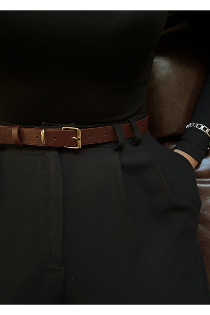 Classic Gold Buckle Model Women's Belt Waist Belt Coat Belt Dress Belt Trouser Belt