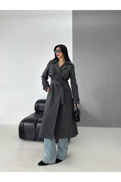Women's Belted Lined Premium Imported Fabric Cape Coat