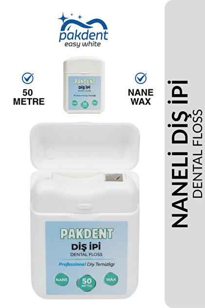 Pakdenteasyandwhite Diş İpi | Naneli | 50 Metre | Wax