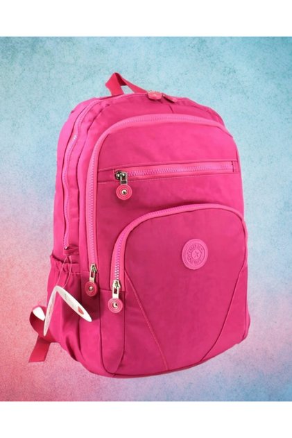 Multi-Compartment Orthopedic Waterproof Fuchsia Pink Water Bottle Compartment Backpack Travel Sports Daily School Bag 678