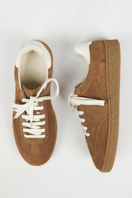 Palminteri 2 Erkek Hakiki Deri Bağcıklı Kum-Ekru Sneakers