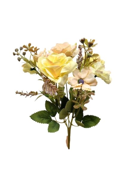 Flori artificiale, buchet de 5 tulpini mate, 30 cm, fildeș