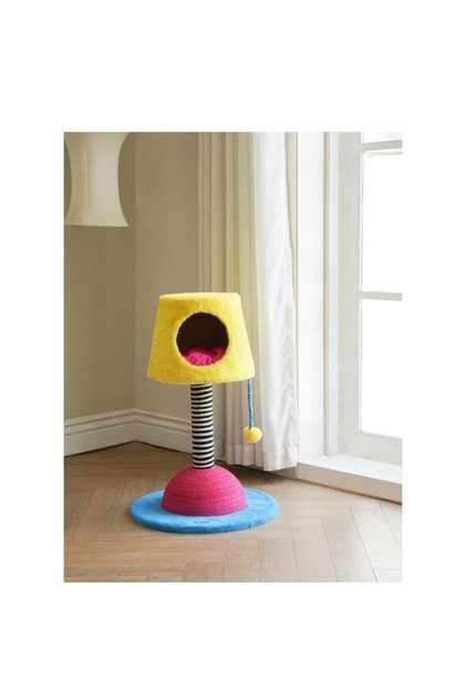 Cat Tree Lamp Design – 75 cm Cat Tower with Scratching Post & Cozy Bed - 49 x 49 x 75 cm