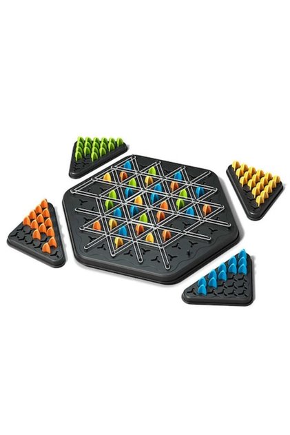 ® Joc de strategie Triangle Chess - Jucărie interactivă pentru logică și concentrare, 2-4 jucători, 30 cm, 8+ ani