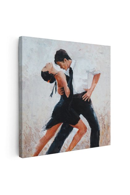 Tablou pictura cuplu dansatori tango, negru, alb, cod 1406